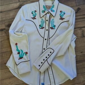 Scully Western Shirt with embroidered cactus